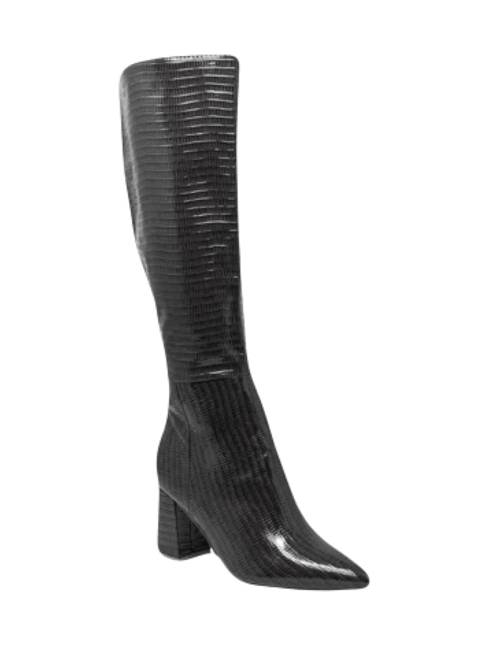 Chase + Chloe Crock Embossed Knee High Vegan Leather Boots (Size: 10)
